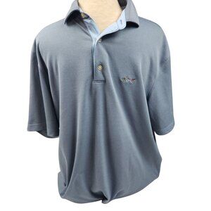 Greg Norman Play Dry Mens Short Sleeve Polo Shirt Blue Mesh Golf Size XL